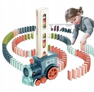 Zabawki zdalnie sterowane - Interaktywny Pociąg, Kolejka układająca Domino dla Dzieci - Niebieska - miniaturka - grafika 1