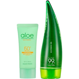 Holika Holika Zestaw: Aloe Sun Gel SPF50+ 100ml + Żel aloesowy 99% 250ml - Zestawy kosmetyków męskich - miniaturka - grafika 1