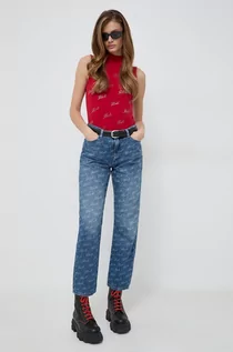 Spodnie damskie - Karl Lagerfeld jeansy damskie medium waist - grafika 1