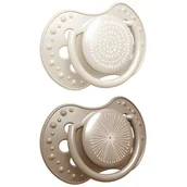 Smoczki uspokajające - Smoczek silikonowy dynamiczny LOVI 0-3m 2 szt. Harmony Girl - miniaturka - grafika 1