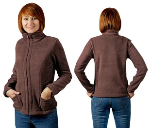 Bluza Polarowa Damska Ciepła POLAR MAX02 S brązowa - Bluzy damskie - miniaturka - grafika 1