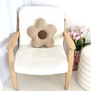 Poduszka Boucle Kwiatek Beż / Brąz - Poduszki dekoracyjne - miniaturka - grafika 1