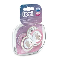 Kubki dla dzieci - Canpol babies LOVI dynamiczny silikonowy smoczek uspokajający Night&Day Hippo 0-3 m 22/809 GIRL x 2 szt - miniaturka - grafika 1