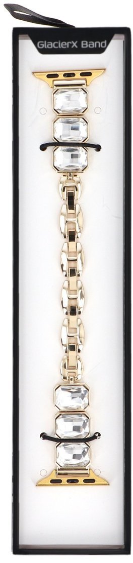 GlacierX bransoleta do smartwatcha Zirconia Chain Bracelet Gold do Apple Watch 38/40/41mm kolor Złoty
