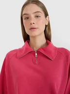 Bluzy damskie - 4F Bluza dresowa oversize nierozpinana bez kaptura damska 4FRSS25TSWSF2150-54S Różowy Roz. XL - miniaturka - grafika 1
