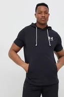 Bluzy męskie - Under Armour bluza treningowa Rival kolor czarny z kapturem gładka - miniaturka - grafika 1
