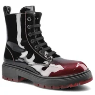 Botki damskie - Bordowe Botki Tommy Hilfiger Damskie Stylowe Buty - miniaturka - grafika 1