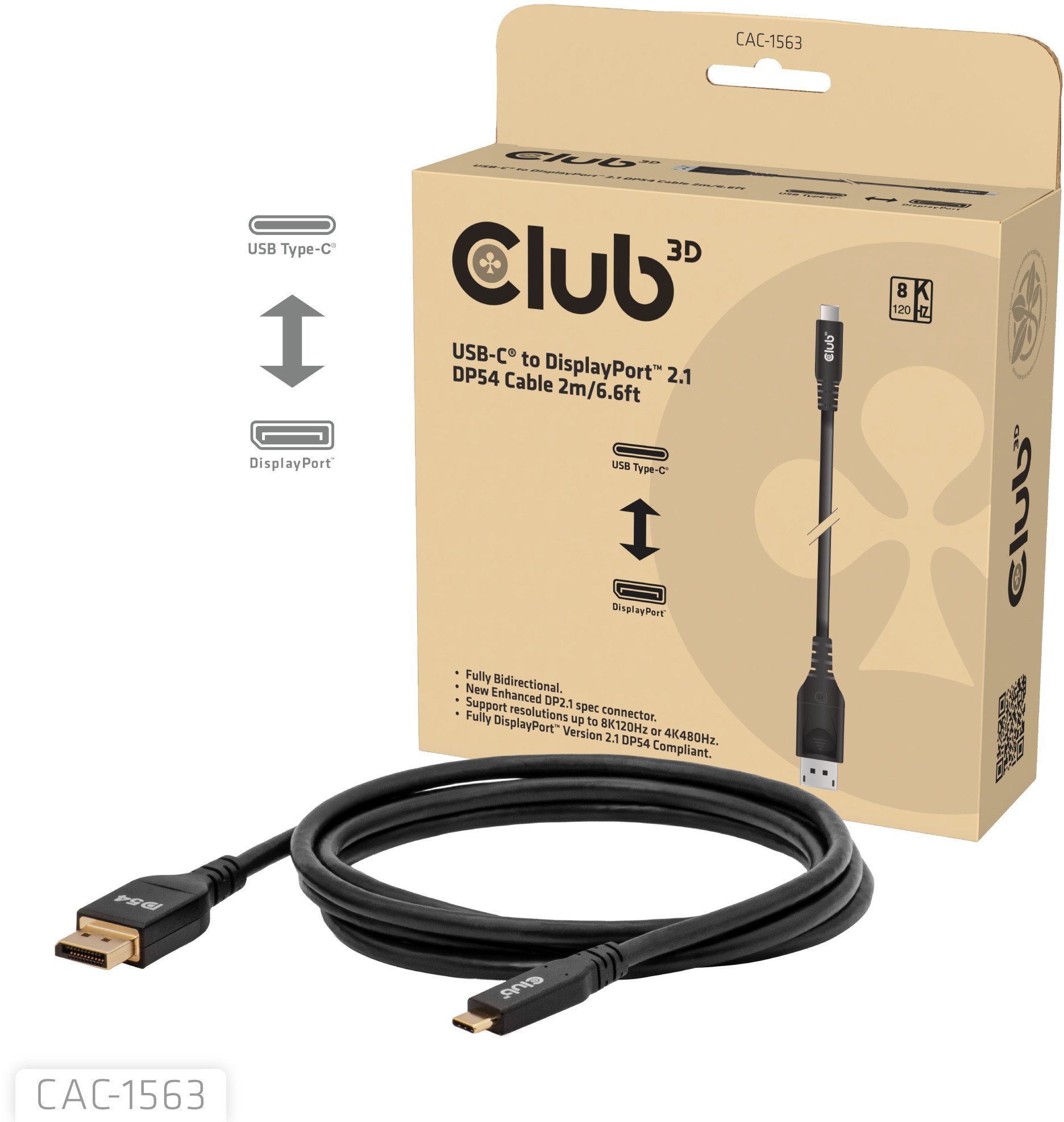 CLUB3D CAC-1563 adapter kablowy 2 m DisplayPort