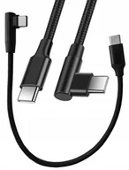 Kable USB - KABEL USB-C 3A QC 3.0 60W PD MIĘKKI KĄTOWY 25 CM 480Mbps SZYBKI PRZESYŁ - miniaturka - grafika 1