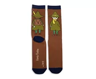 Skarpetki męskie - Snufkin Travelling męskie skarpety Moomin Socks, brązowe skarpety męskie, brązowy, granatowy, 40-45 EU - miniaturka - grafika 1
