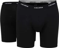 Majtki męskie - Męskie szorty CECEBA, 2-pak - bokserki, długie bokserki, basic, bawełna, M-7XL, jednokolorowe, czarne XL - miniaturka - grafika 1