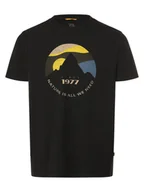 Koszulki męskie - Camel Active Koszulka męska Mężczyźni Bawełna czarny nadruk, L - miniaturka - grafika 1