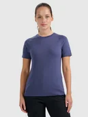 Koszulki i topy damskie - 4F Koszulka trekkingowa z wełną merino damska - granatowa XS - miniaturka - grafika 1