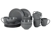 Serwisy obiadowe - LIVARNO home Zestaw naczyń z kamionki, 18 elementów (Szary) - miniaturka - grafika 1
