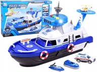 Zabawki zdalnie sterowane - Zestaw Łódź Policja + helikopter pojazdy ZA3341 - miniaturka - grafika 1