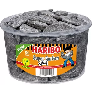 Haribo Super Gurken Salzig 150 sztuk 1350g - Inne słodycze - miniaturka - grafika 1