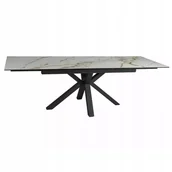 Stoły - Stół Rozkładany Columbus Ceramic (160-240)x90cm Biały/Czarny Nowoczesny - miniaturka - grafika 1