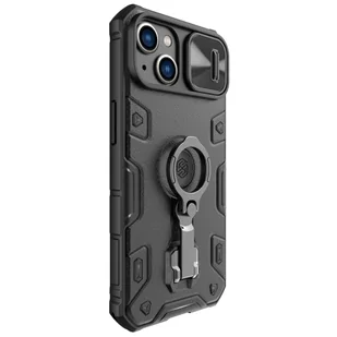 Nillkin CamShield Armor Pro Magnetic Case etui iPhone 14 Plus MagSafe pancerny pokrowiec podstawka ring czarny - Etui i futerały do telefonów - miniaturka - grafika 3