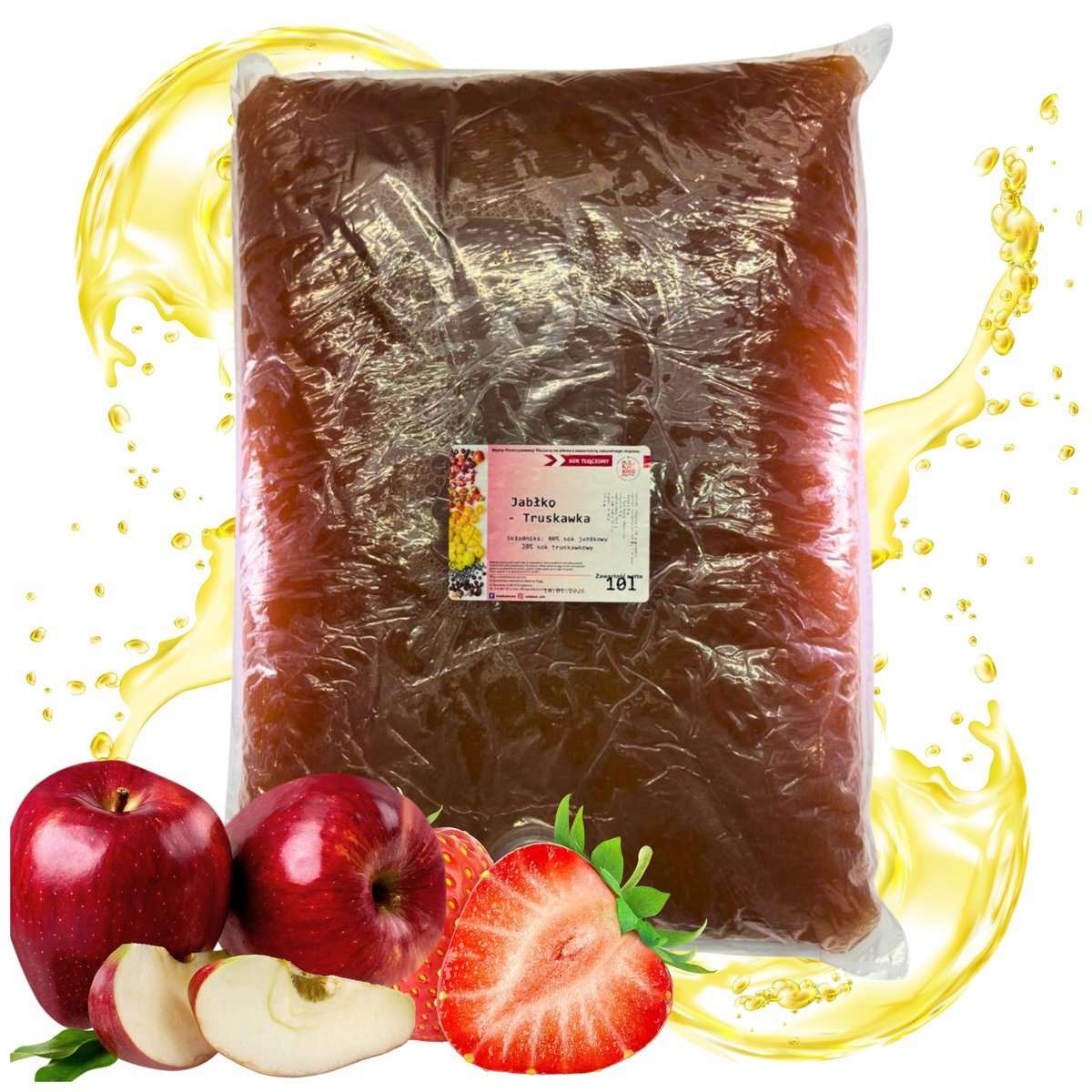 Sok Jabłko truskawka 10l 100% NFC tłoczony naturalny bez dodatku cukru