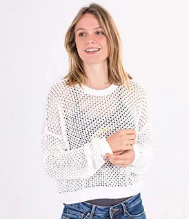 Bluzy damskie - Hurley Bluza damska W Crop Knit Sweater szary Segel l 3HWKL0059 - grafika 1