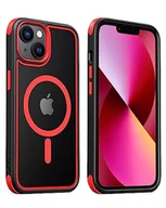 Etui i futerały do telefonów - MobNano Magnetyczne etui do iPhone'a 13/14 6,1 cala [obsługuje bezprzewodowe ładowanie MagSafe], odporne na wstrząsy etui na telefon - czarno-czerwone - miniaturka - grafika 1
