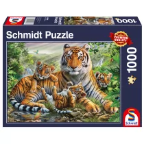 Schmidt Spiele Spiele 58986 Tygrys i szczeniaki, puzzle 1000 elementów 58986 - Puzzle - miniaturka - grafika 1