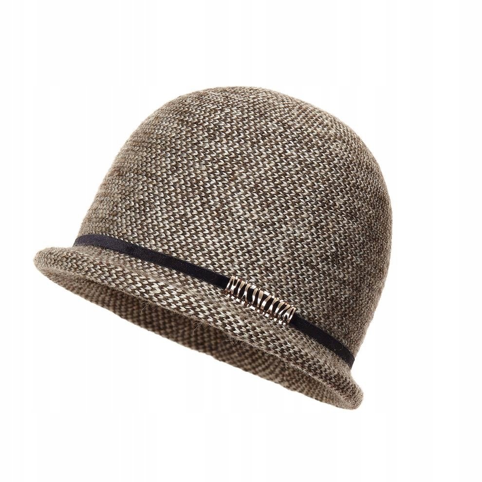 Kapelusz damski CARMEN Brąz/beż pepitka