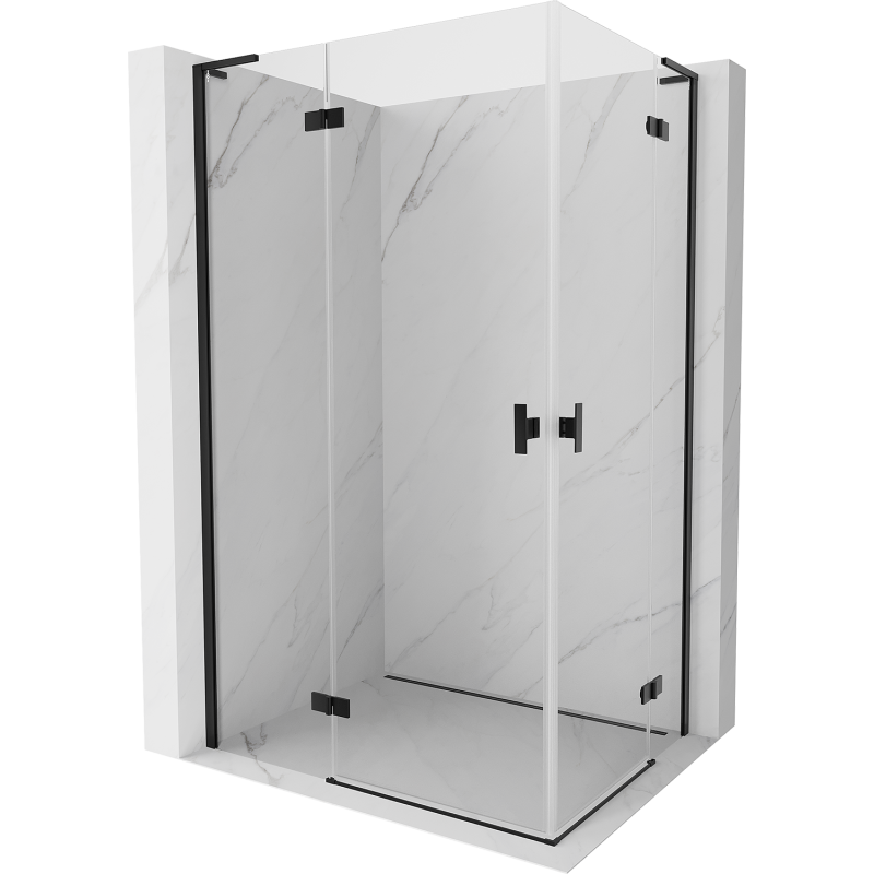 Mexen Mist-H L Duo kabina prysznicowa uchylna 85 x 100 cm, transparent, czarna - 8A5L-085L-100P-70-00