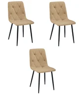 Krzesła - Krzesło LIBRA - brąz materiał / nogi czarne x 3 - miniaturka - grafika 1