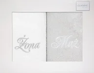 Ręczniki - Komplet Ręczników Mąż Żona 2 2 szt. 50 x 90 Bi+Sre - miniaturka - grafika 1