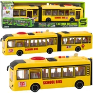 Samochody i pojazdy dla dzieci - Autobus Przegubowy Szkolny Otwierane Drzwi Światła Dźwięki Żółty 1:16 LEAN Toys - miniaturka - grafika 1
