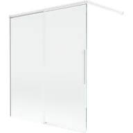 Parawany nawannowe - Mexen Rox parawan nawannowy 2-skrzydłowy rozsuwany 140 x 150 cm, transparent, biały - 8C9-140-003-20-00 - miniaturka - grafika 1