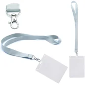 Przybory szkolne - Identyfikator pionowy holder A6 przezroczysty targowy 115x150mm + smycz - miniaturka - grafika 1