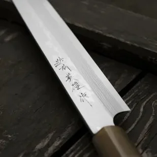 Hideo Kitaoka Aogami#2 Satin Damascus Nóż Yanagiba 27 cm - Noże kuchenne - miniaturka - grafika 6