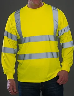 YOKO męska bluza odblaskowa Hi Vis z długim rękawem HVJ420 Yellow Hi-Vis Yellow XL - Bluzy męskie - miniaturka - grafika 1