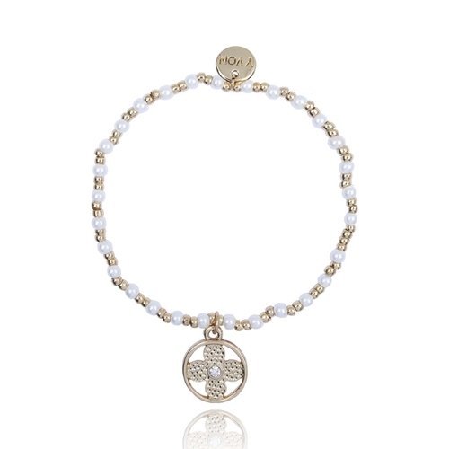 Bransoletka Kamienie Naturalne Agat Pozłacana Yvon