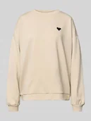 Swetry damskie - Sweter o kroju relaxed fit z wyhaftowanym sercem Model 'TALIA' - miniaturka - grafika 1