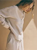 Spodenki damskie - Reserved - Szorty z bawełnianego muślinu - beżowy - miniaturka - grafika 1