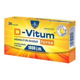 D-Vitum Forte 1000 j.m. witamina D dla dorosłych x36 kapsułek - Przeziębienie i grypa - miniaturka - grafika 1