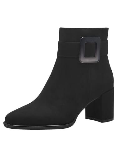 Marco Tozzi Damskie botki Zip+Slip 2-25338-43 modne kozaki, Black Comb, 39 EU, czarny Comb, 39 EU