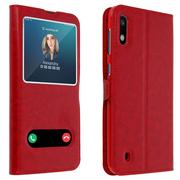 Etui i futerały do telefonów - Podstawka wideo Samsung Galaxy A10 z podwójnym okienkiem, czerwona - miniaturka - grafika 1
