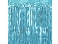 Dekoracje sali - Kurtyna - zasłona na drzwi niebieska metaliczna - 250 cm x 100 cm - miniaturka - grafika 1