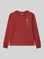 Koszulki dla chłopców - Bluzka z długim rękawem i nadrukiem z logo - miniaturka - grafika 1