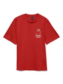 Koszulki i topy damskie - Vero Moda Koszulka w kolorze czerwonym - miniaturka - grafika 1