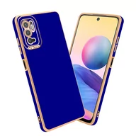 Etui i futerały do telefonów - Etui Do Xiaomi RedMi NOTE 10 5G / POCO M3 PRO 5G Porkowiec w Glossy Niebieski - Różowe Złoto Ochrona kamery Obudowa Case Cover TPU Cadorabo - miniaturka - grafika 1