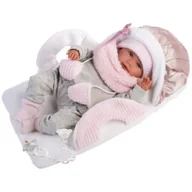 Lalki dla dziewczynek - Lalka bobas płacząca Mimi nosidełkiem 42cm Llorens - miniaturka - grafika 1