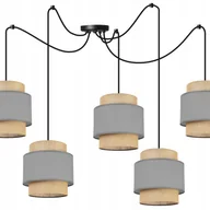 Lampy sufitowe - Lampa sufitowa wisząca Boho Pająk loft 5xE27 abażur juta szary Light Home LH - miniaturka - grafika 1