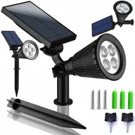 Lampy ogrodowe - LAMPA SOLARNA LED WBIJANA OGRODOWA CZUJNIK ZMIERZCHU DO OGRODU REFLEKTOR - miniaturka - grafika 1