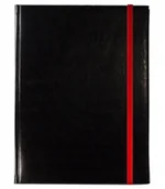 Notesy i bloczki - Notes książkowy A4 Sydne czarny gumka zamykająca czerwona, notatnik - miniaturka - grafika 1