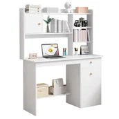 Biurka - Białe biurko komputerowe praktyczne w stylu skandynawskim - miniaturka - grafika 1